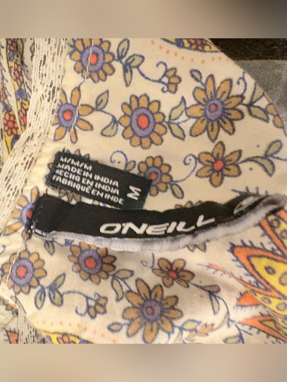O'Neill Paisley Tiered Maxi Dress in Brown and Cream - Picture 6 of 6